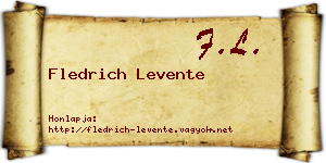 Fledrich Levente névjegykártya