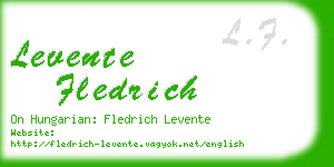 levente fledrich business card